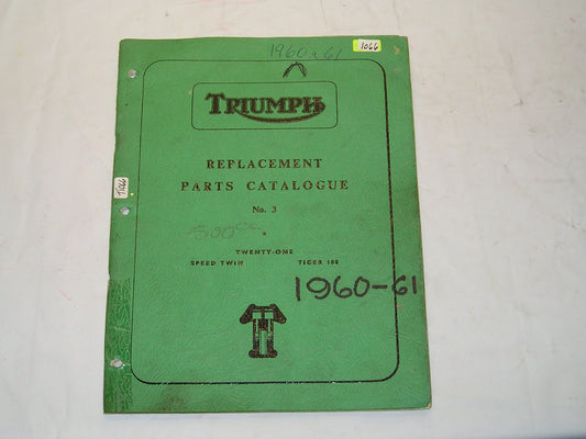 TRIUMPH 3T 5T T100 1960-1961 Parts Catalogue #T1066