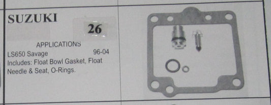 SUZUIKI LS650 Savage 1996-2004 Carburetor Repair Kit # 26