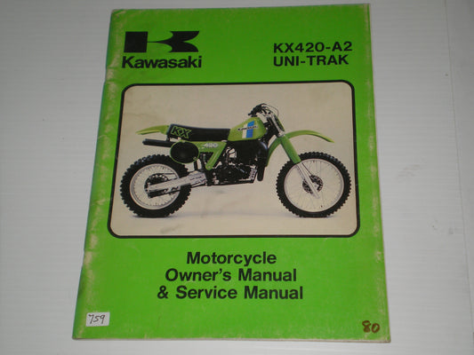 KAWASAKI KX420 A2  Uni-Trak 1981  Owner's & Service Manual  99963-0041-01  #759