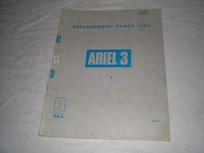 ARIEL 3   Replacement Parts List / Catalogue  00-5717  #E63