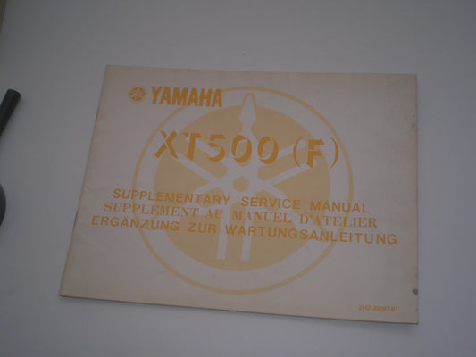 YAMAHA XT500 F  1979  Service Manual Supplement  2H2-28197-81  #1831
