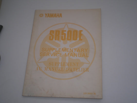 YAMAHA SR500 E 1978  Service Manual Supplement  2J3-28197-70  #1806
