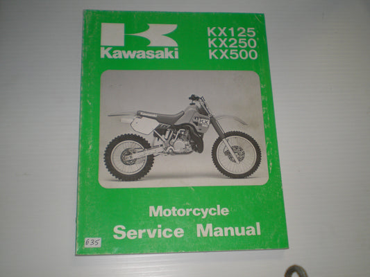 KAWASAKI KX125 KX250 KX500 D1 F1 1988  Service Manual   99924-1101-01  #635