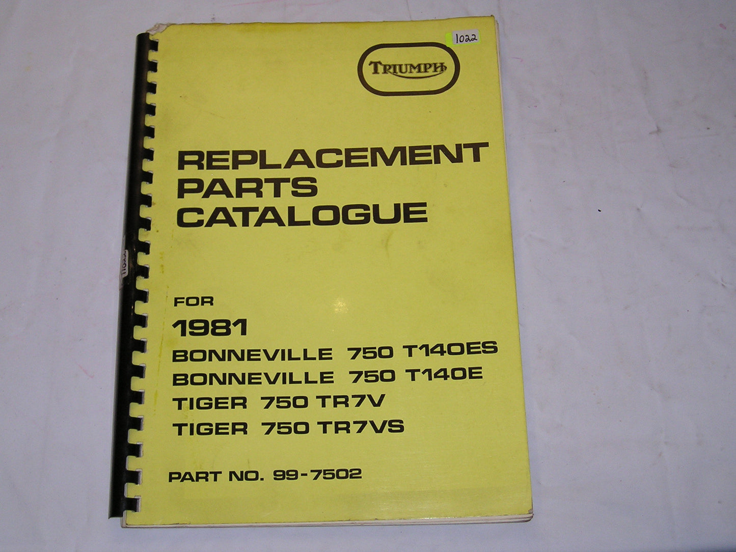 TRIUMPH Bonneville T140 E/ES  Tiger TR7 V/VS 1981  Parts Catalogue  99-7502  #E36