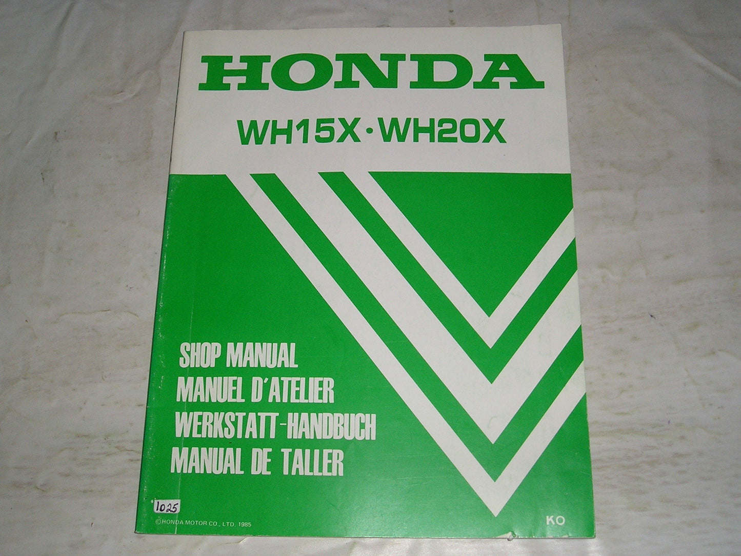 HONDA WH15X  WH20X  KO 1985  Water Pumps  Service Manual  66YB700  #1025