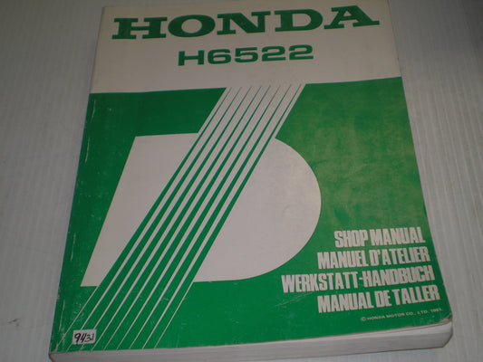 HONDA H6522 1992 Tractor  Service Manual  6676400  #992