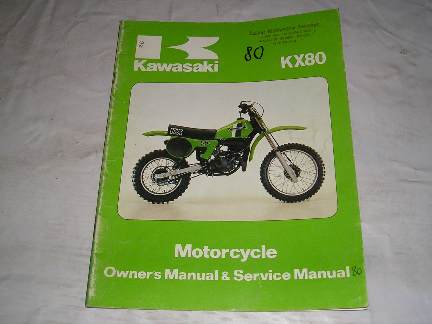 KAWASAKI KX80 A2 B2 1980  Owner's & Service Manual  99920-1085-01  #30