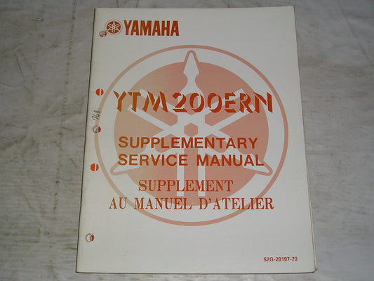 YAMAHA YTM200ER N  Tri-Moto ATV 1985  Service Manual Supplement  52G-28197-70  #768