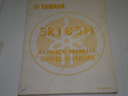 YAMAHA SR185  H 1982  Service Manual  5J7-28197-70  #317