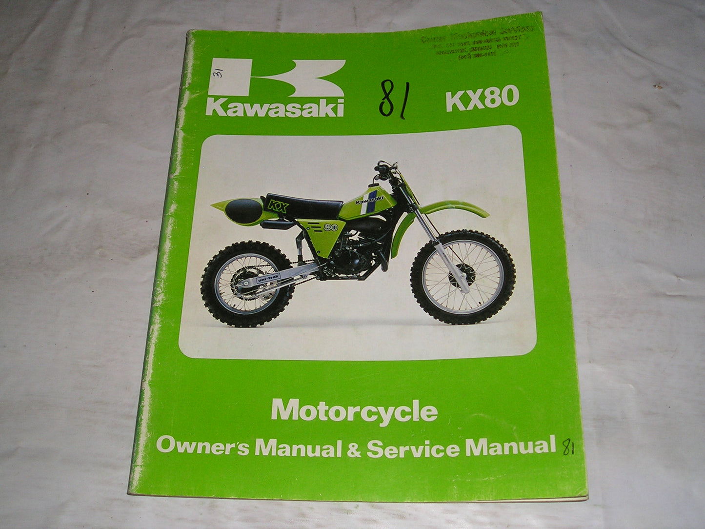 KAWASAKI KX80 C1 D1 1981  Owner's & Service Manual  99920-1124-01  #31