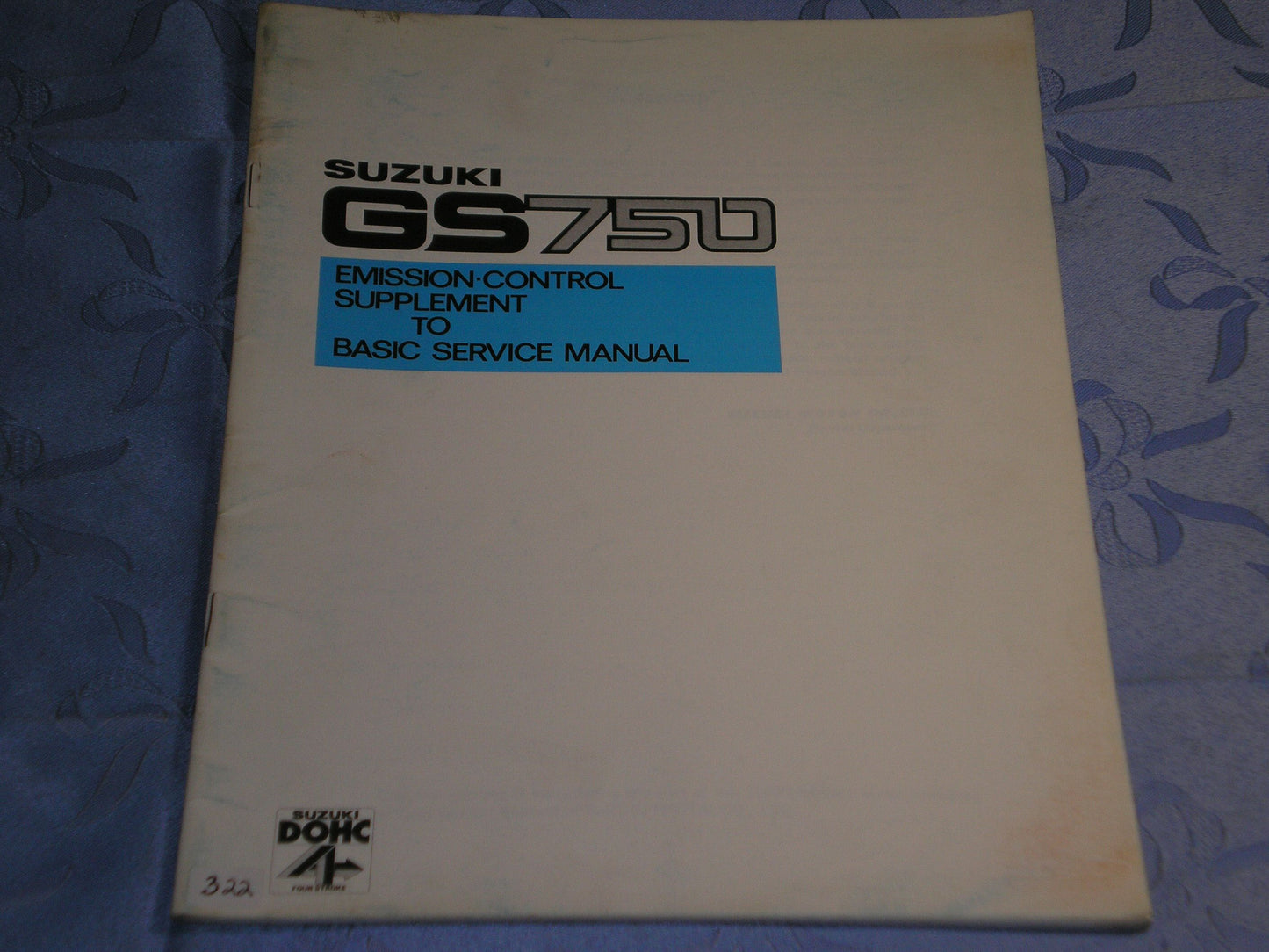 SUZUKI GS750  1978 on   Emission Control Supplement Manual  #320.3