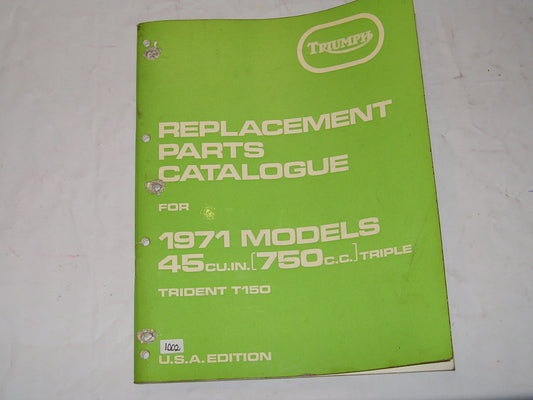 TRIUMPH Trident T150 1971 Parts Catalogue 99-0943 #E2