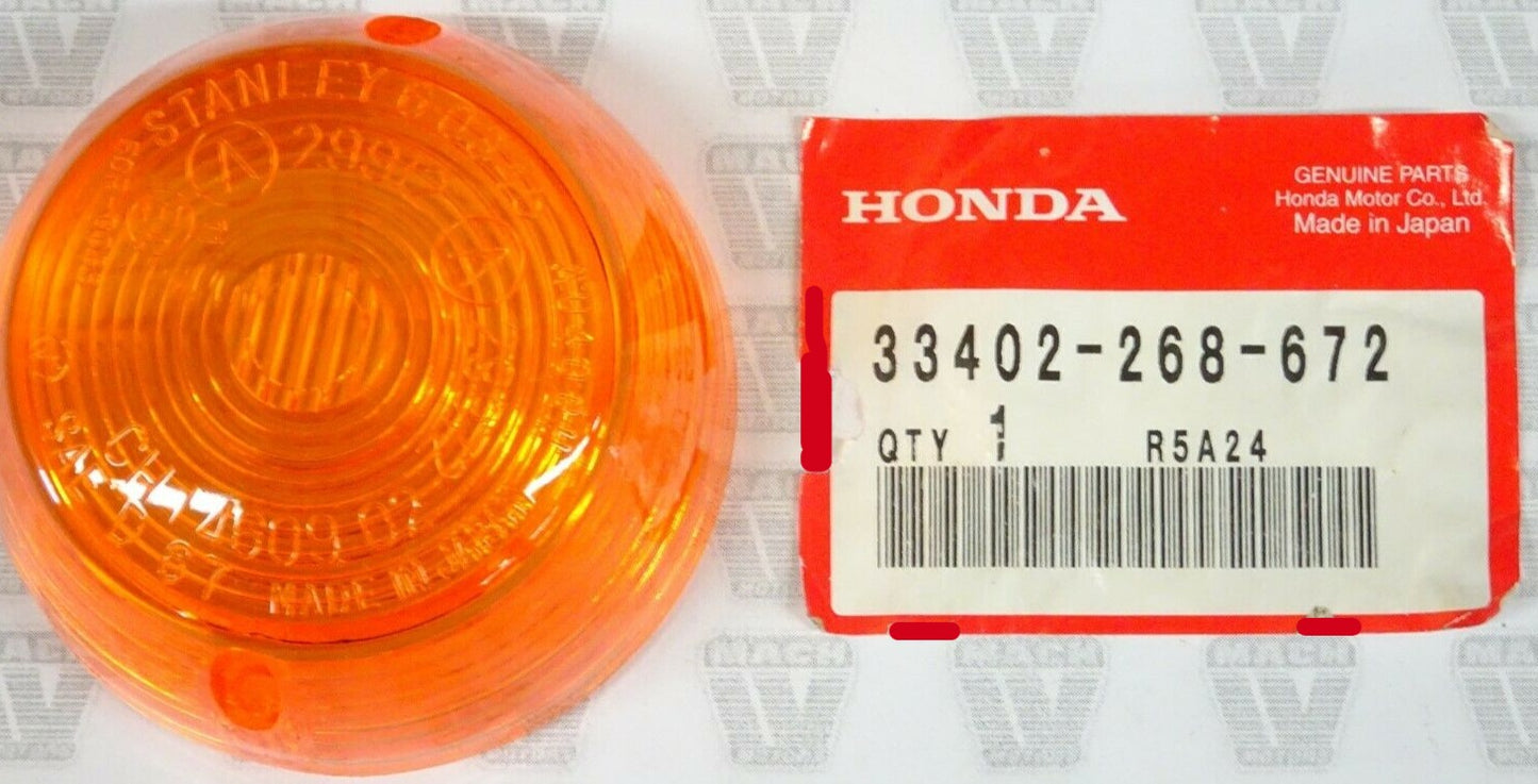 HONDA CA CB CJ CL CM CT CX MT P50 S90 SS ST XL Factory Turn Signal Lens 33402-292-671 / 33402-268-671