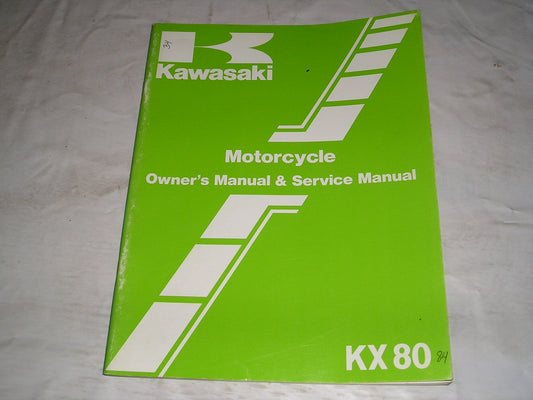 KAWASAKI KX80 E2 F2 1984  Owner's & Service Manual  99920-1249-01  #34