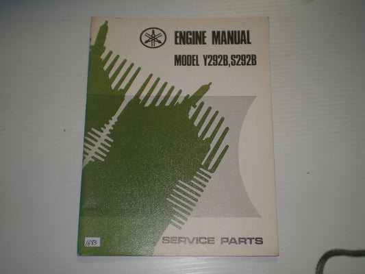YAMAHA / SNO JET Y292B  S292B 1973  Snowmobile Engines  Service & Parts Manual  #S104
