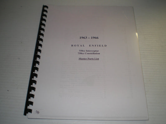 Royal Enfield 750cc Interceptor & Constellation 1963-1966 Parts List / Catalogue #E58