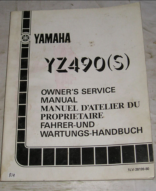 YAMAHA YZ490 S 1986  Owner's Service Manual  1LV-28199-80  #814