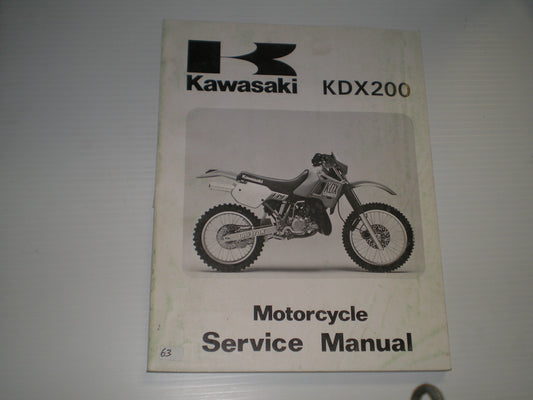 KAWASAKI KDX200 E1 1989  Service Manual  99924-1114-01  #63