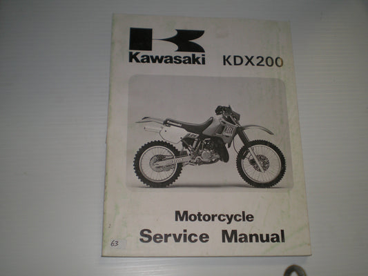 KAWASAKI KDX200 E1 1989 Service Manual 99924-1114-01 #63