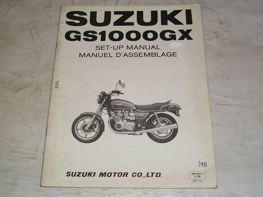 SUZUKI GS1000  GX 1981  Set-up Manual  MS-8511  E-28  #332