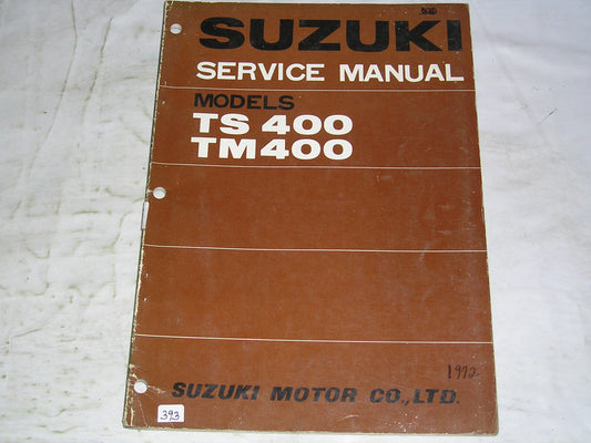 SUZUKI TM400 TS400 1972 Service Manual SR-3200 #393