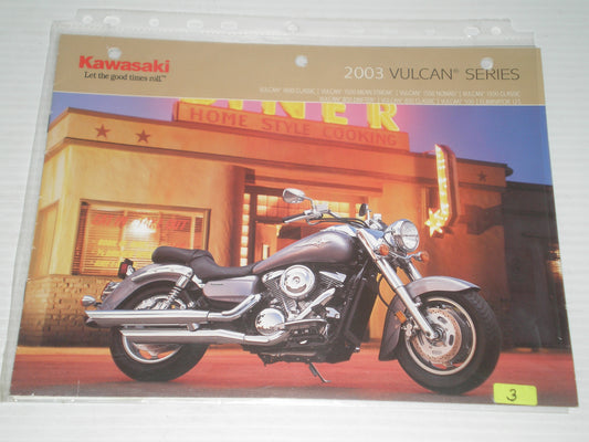 KAWASAKI 2003 MOTORCYCLE VULON SERIES SALES BROCURE # 3
