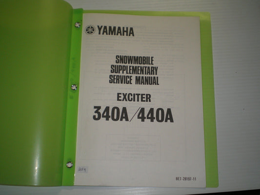 YAMAHA 340A  440A Exciter 1977  Service Manual Supplement  8E7-28197-11  LIT-12618-00-02  #S159