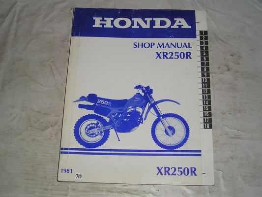 HONDA XR250R  XR250 R 1981 1982  Service / Shop Manual  #748