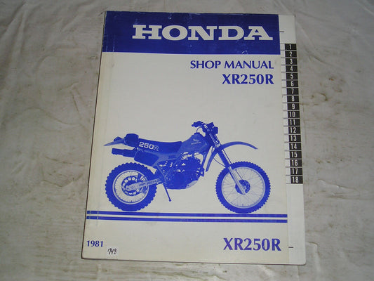 HONDA XR250R XR250 R 1981 1982 Service / Shop Manual #748