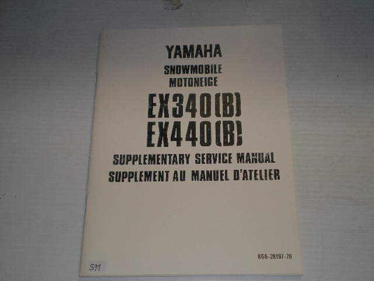 YAMAHA EX340 EX440 B 1978 Service Manual Supplement 8G6-28197-70 #S117