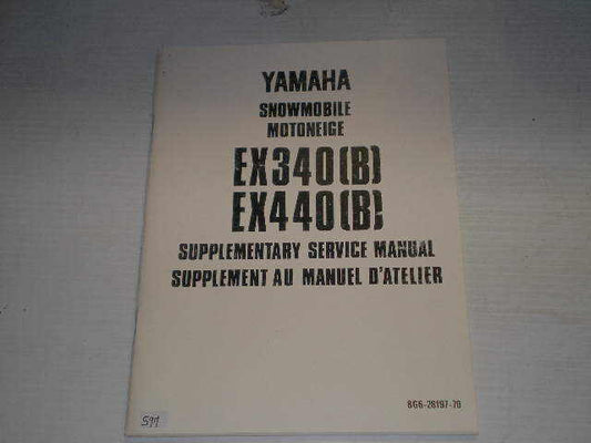 YAMAHA EX340  EX440 B  1978  Service Manual Supplement  8G6-28197-70  #S117