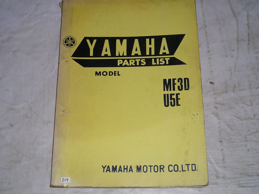 YAMAHA MF3 MF3D  U5 U5E  1968  Factory Parts List  #849