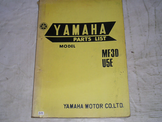 YAMAHA MF3 MF3D U5 U5E 1968 Factory Parts List #849