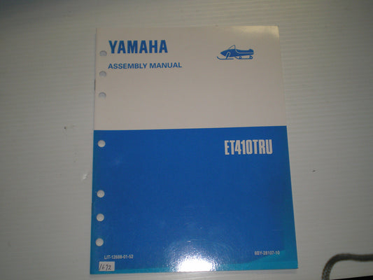 YAMAHA ET410TR U 1994 Assembly Manual 8BY-28107-10 LIT-12688-01-52 #S28