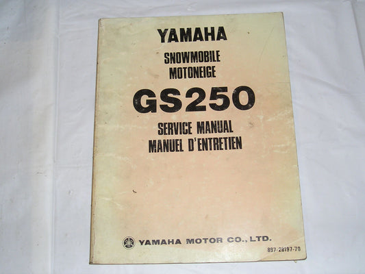 YAMAHA GS250 1975  Service Manual  897-28197-70  #S140