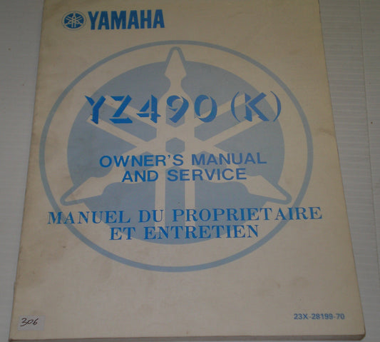 YAMAHA YZ490 (K) 1983  Owner's Service Manual  23X-28199-70  #306
