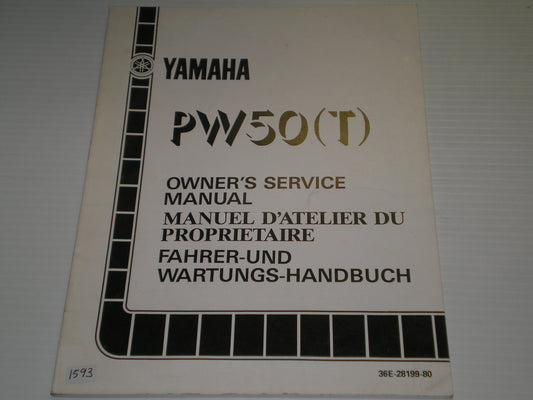 YAMAHA PW50 T Zinger 1987 Owner's Service Manual 36E-28199-80 #1593