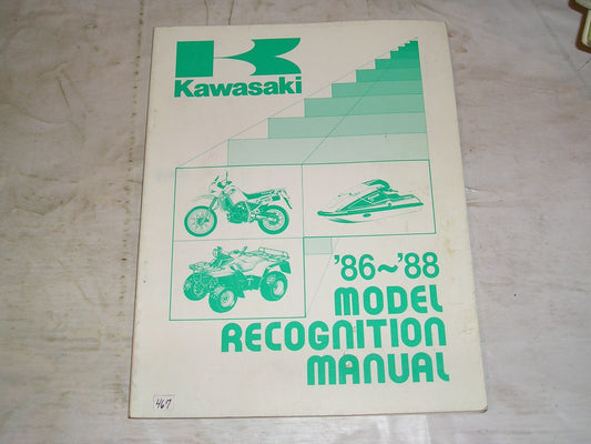 KAWASAKI 1986 1987 1988  Model Recognition Manual  99930-1004-01  #467
