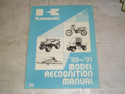 KAWASAKI 1989-1991 Model Recognition Manual  99930-1005-01  #474