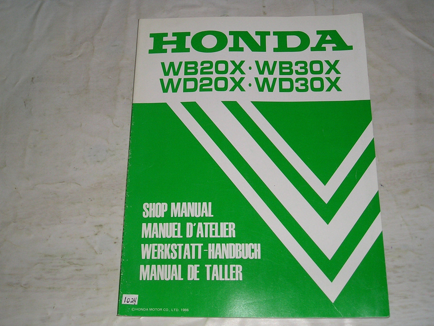 HONDA WB20X WB30X WD20X WD30X 1987  Water Pumps  Service Manual  66YB410  #1024