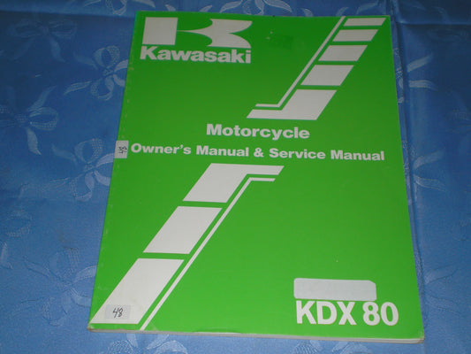 KAWASAKI KDX80 C4 1987 Owner's & Service Manual 99920-1373-01 #48