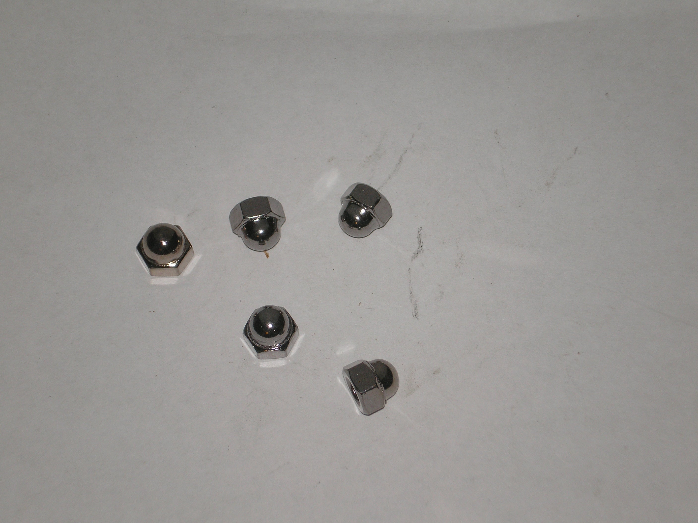 Honda Yamaha Suzuki Kawasaki Chrome Metric Dome / Cap Nuts Set/5 5 mm ...