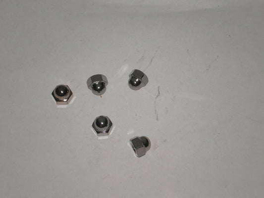 Honda Yamaha Suzuki Kawasaki  Chrome Metric Dome / Cap Nuts Set/5  5 mm