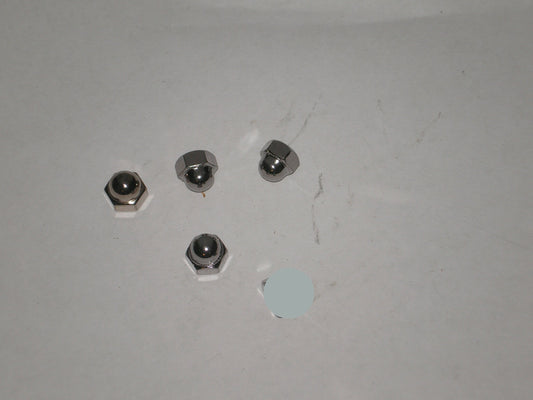 Honda Yamaha Suzuki Kawasaki Chrome Metric Dome / Cap Nuts Set/4 8 x 1.25 mm