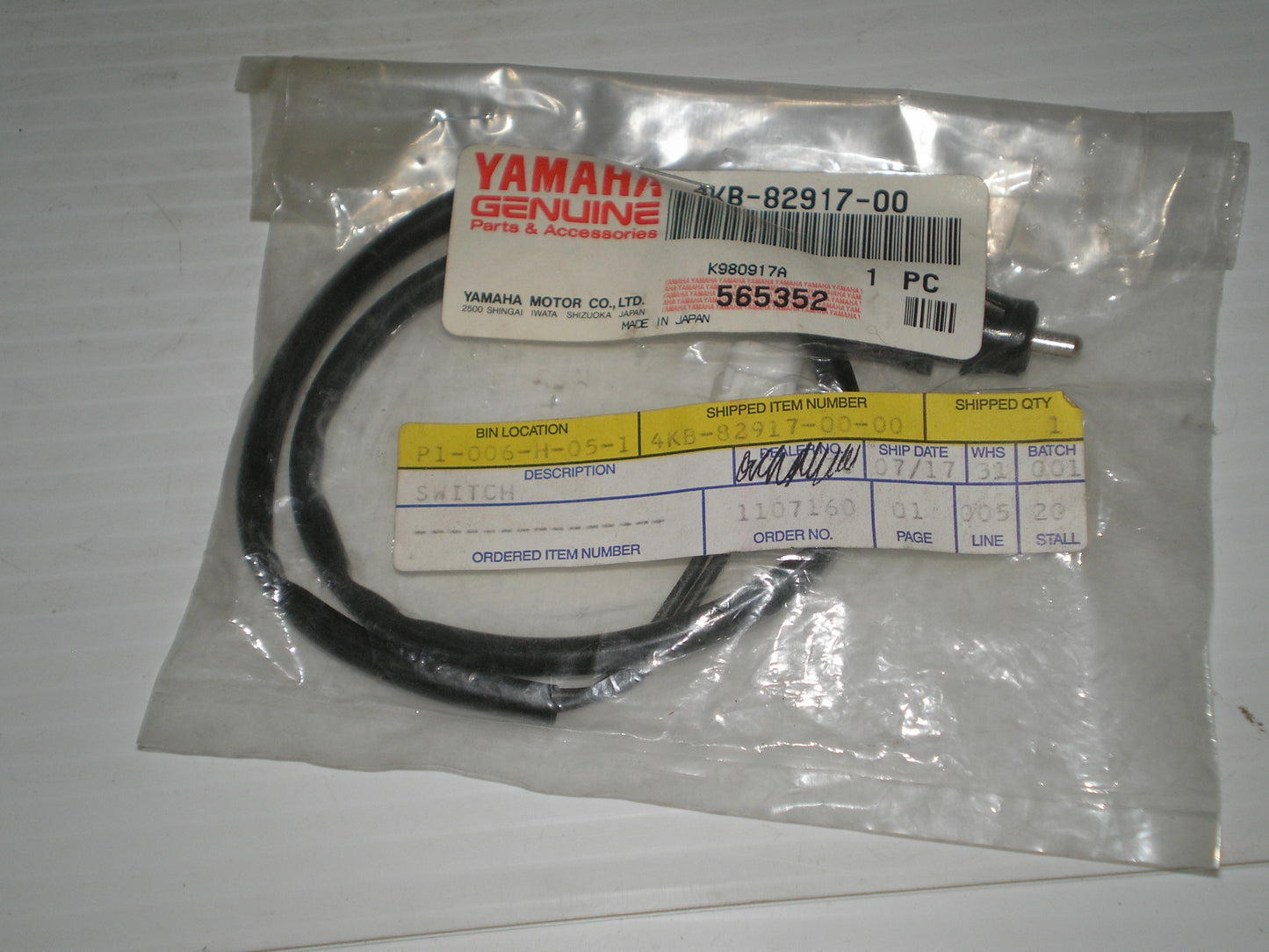 YAMAHA YFM35 YFM350 YFM660 YFZ350 YFS200  Clutch Release Safety Switch  4KB-82917-00