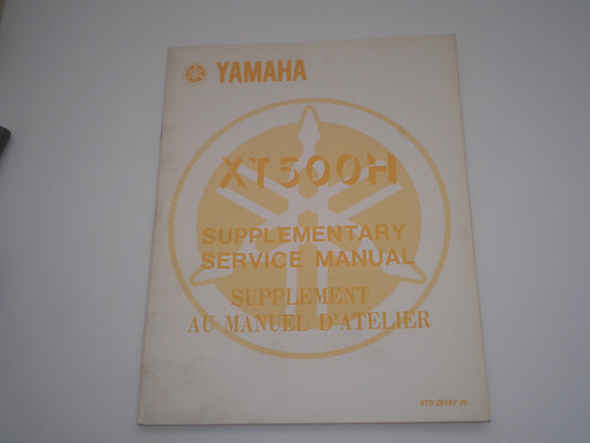YAMAHA XT500 H 1981  Service Manual Supplement  4T9-28197-70  #1833