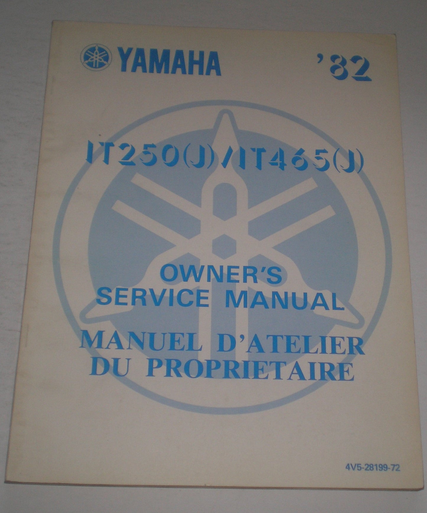 YAMAHA IT250J  IT465J  1982  Owner's Service Manual  4V5-28199-72  #1102