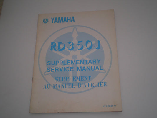 YAMAHA RD350 J 1982  Service Manual Supplement  4Y3-28197-70  #1801