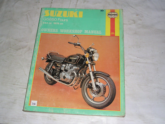 SUZUKI GS850 Fours  1978 on   Haynes Owners Workshop Manual 536  #340