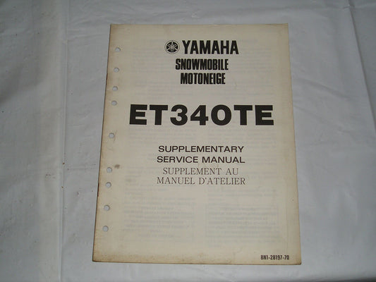 YAMAHA ET340T E  Enticer 1981 Service Manual Supplement  8N1-28197-70  #S108